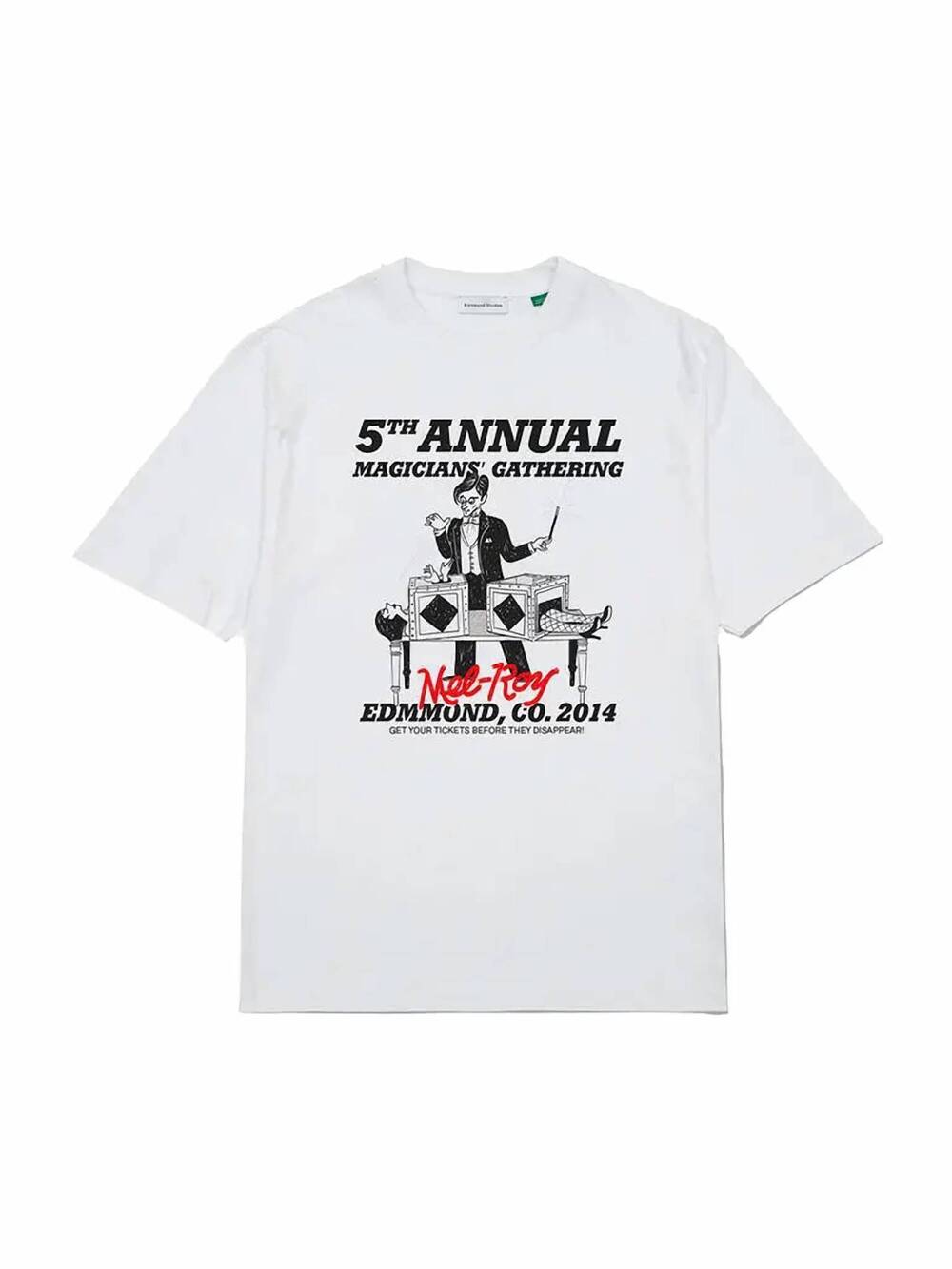 NEW EDMMOND STUDIOS men's mel roy tee in white